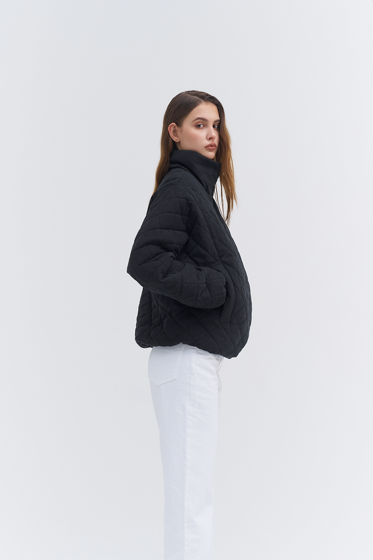 Sqaure Quilting Aviator Padded Jacket