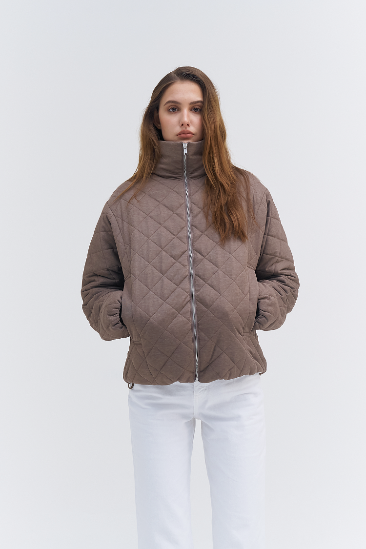 Sqaure Quilting Aviator Padded Jacket