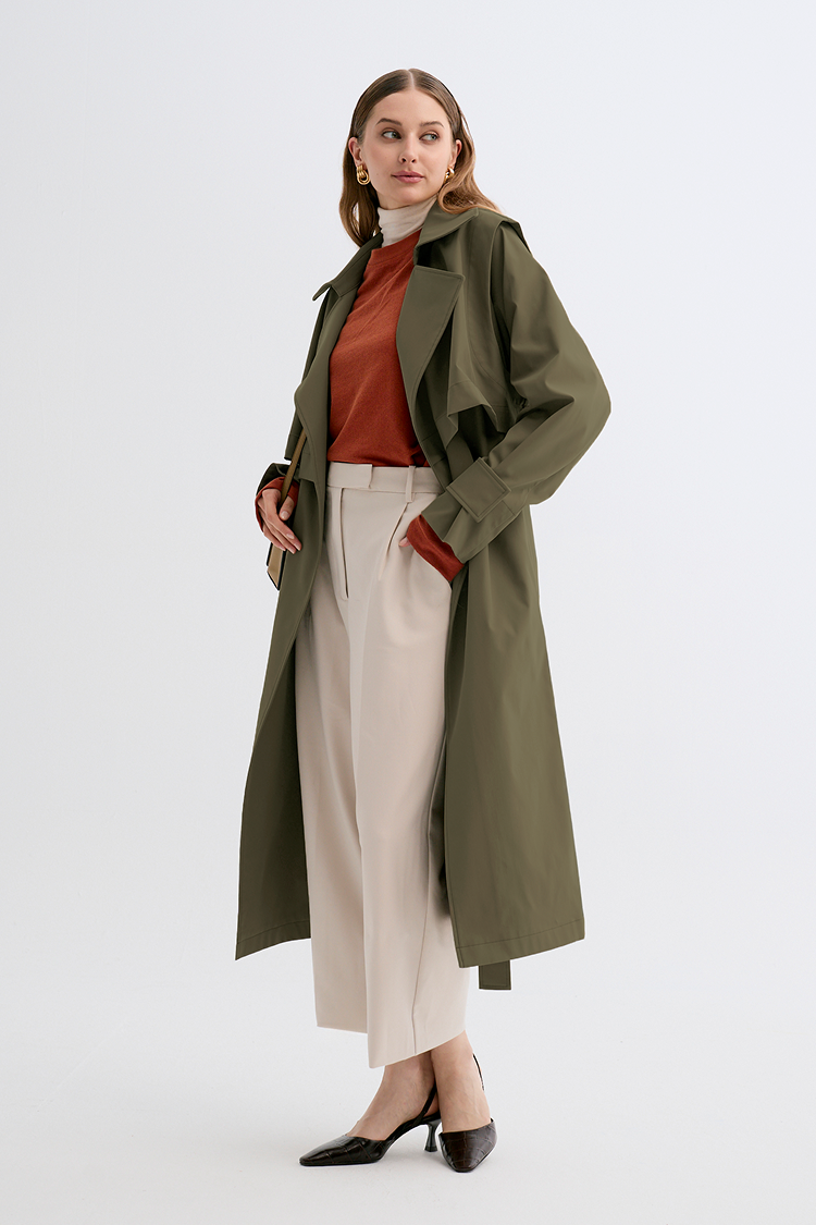 Duster Trench Coat (Khaki)