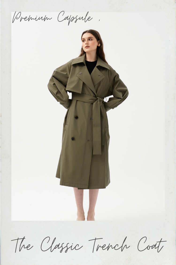 Trench Coat With Buttons (Khaki)