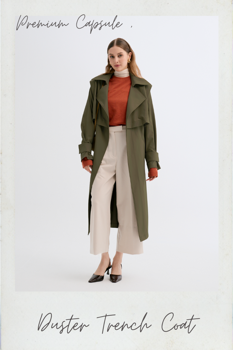 Duster Trench Coat (Khaki)