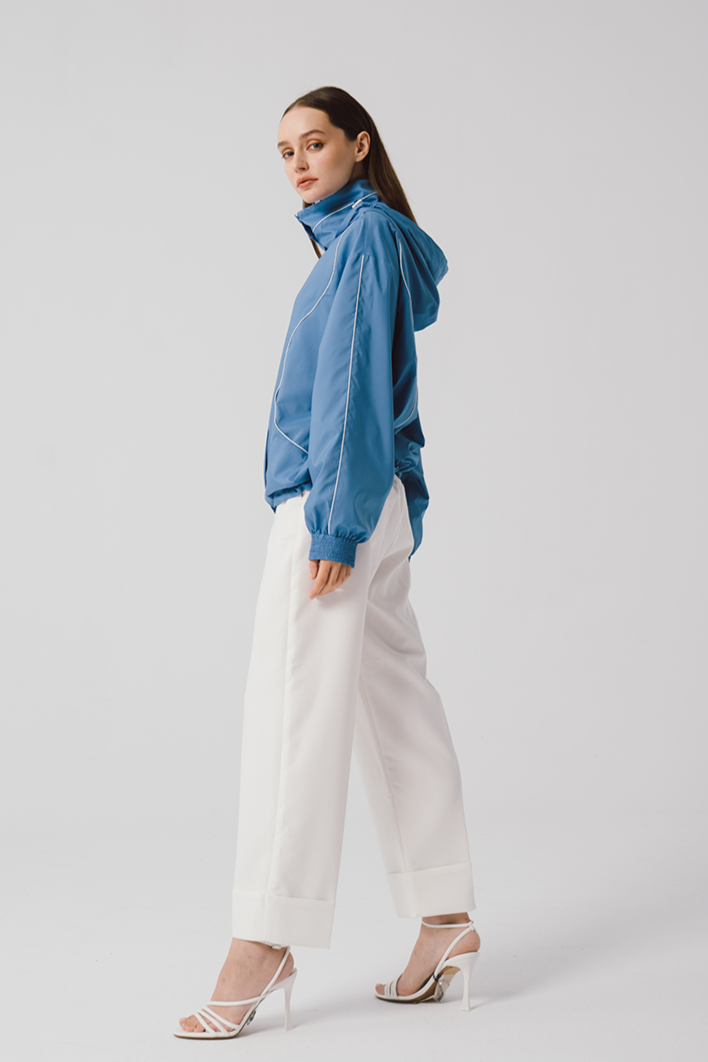 White Piping Parka