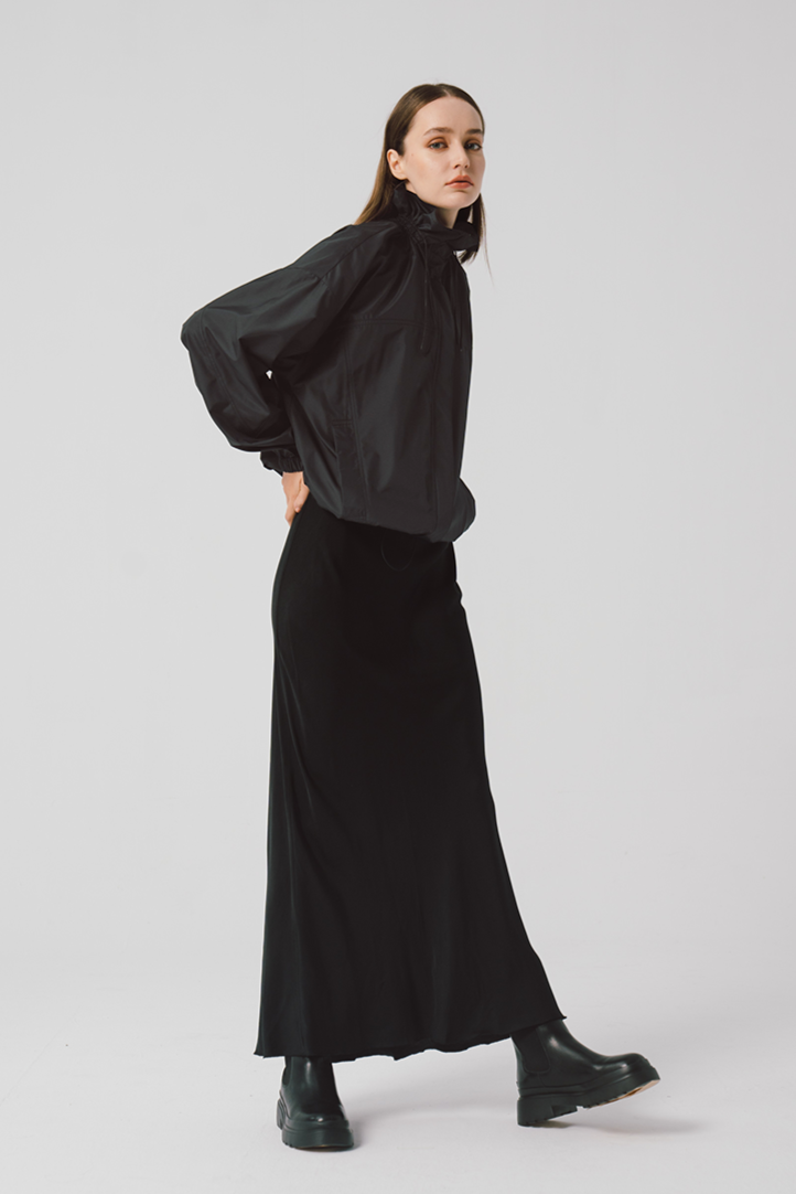 Parka With Drawstring In Collar