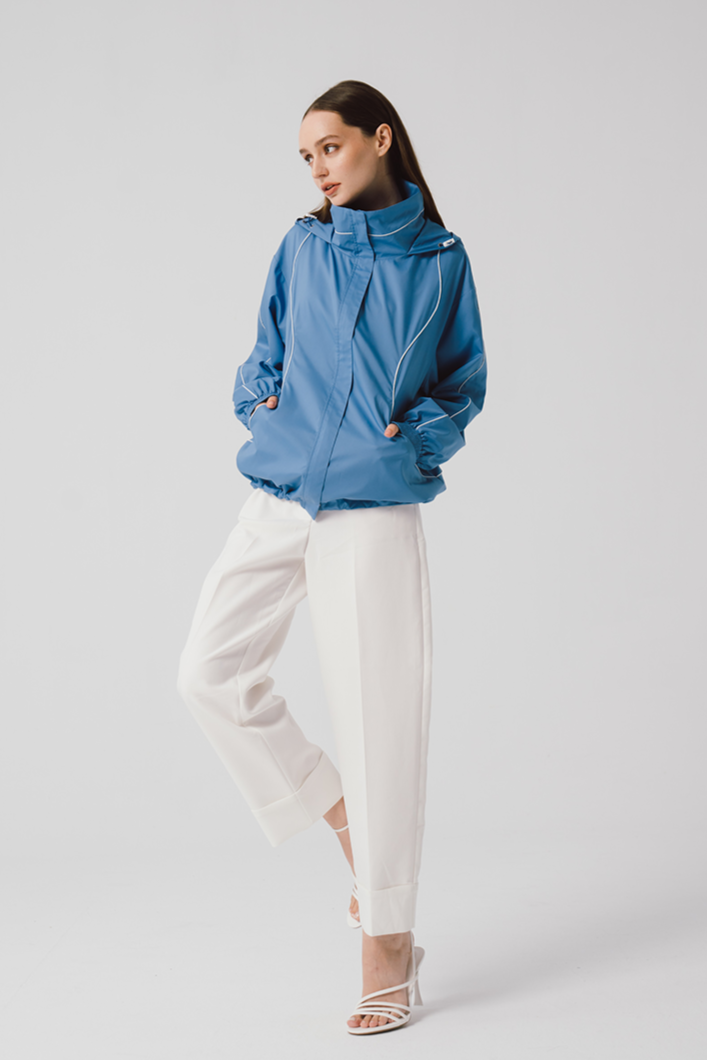 White Piping Parka