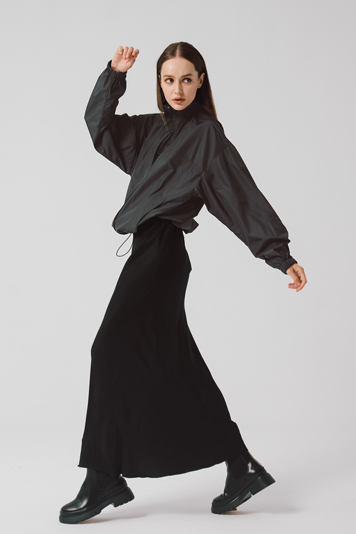 Parka With Drawstring In Collar