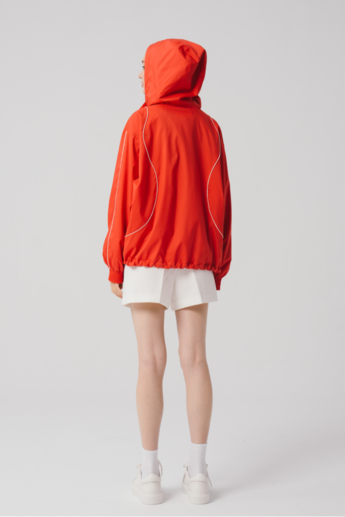White Piping Parka