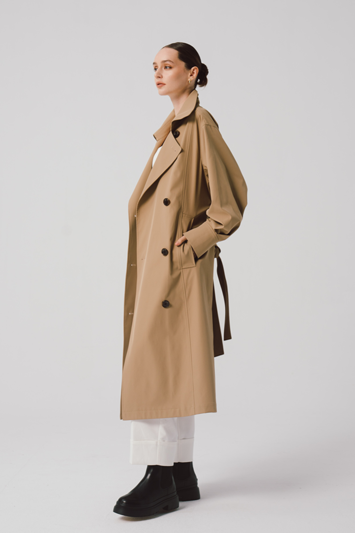 Trench Coat With Buttons (Beige)