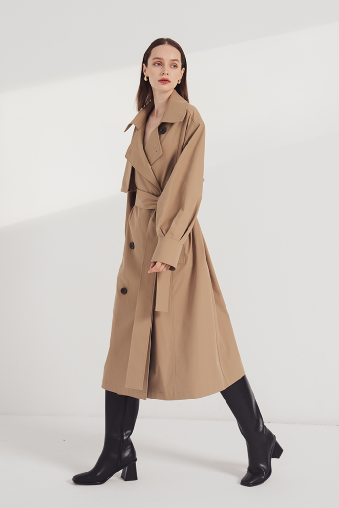 Trench Coat With Buttons (Beige)