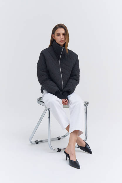 Sqaure  Quilting Aviator Padded Jacket