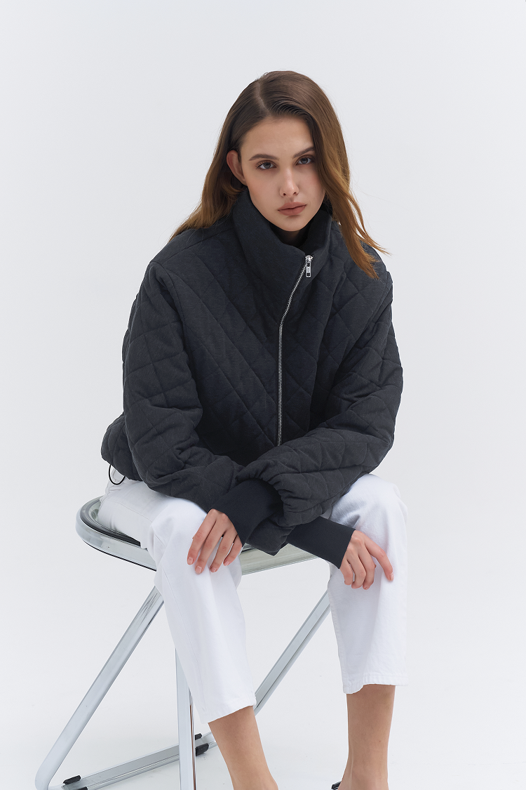 Sqaure  Quilting Aviator Padded Jacket