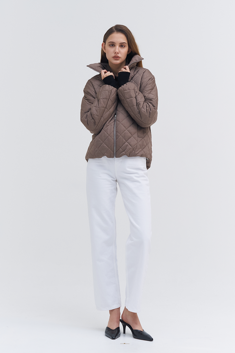 Sqaure Quilting Aviator Padded Jacket