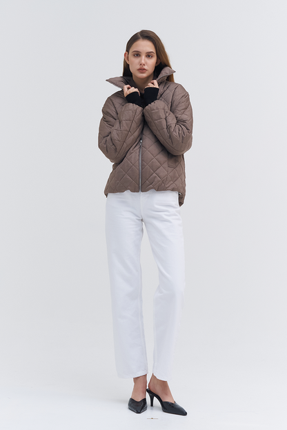 Sqaure Quilting Aviator Padded Jacket