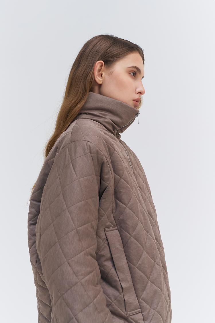 Sqaure Quilting Aviator Padded Jacket