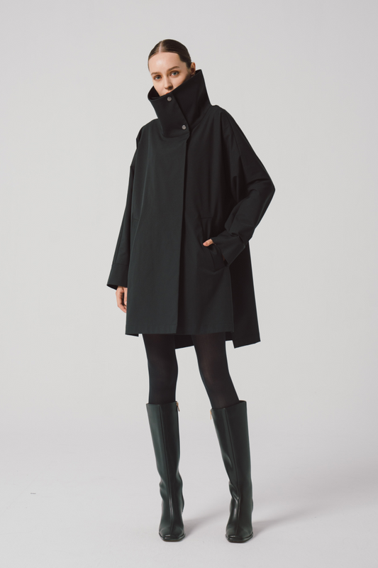 多變領型設計風衣