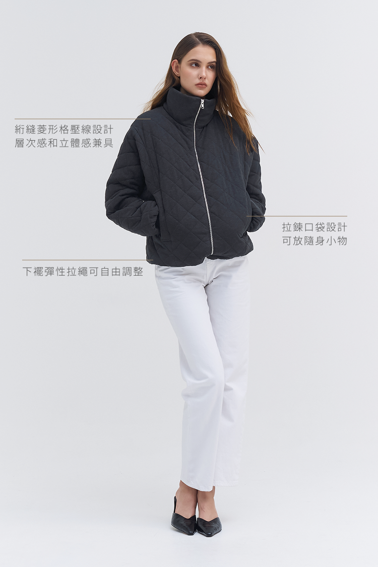 Sqaure  Quilting Aviator Padded Jacket