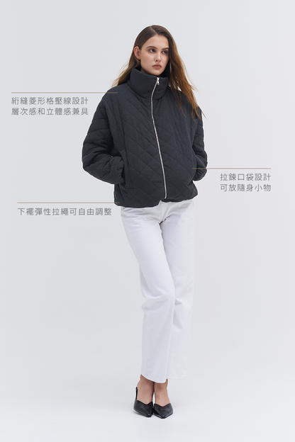 Sqaure  Quilting Aviator Padded Jacket